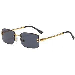 Men Sunglasses‎ Fashion Designer Square Frameless Retro UV400 Protection Lentes